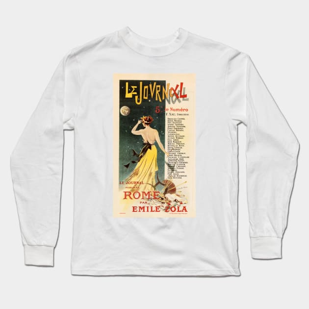 LE JOURNAL Publiera ROME Par Emile Zola by Poster Artist Charles Lucas 1899 Long Sleeve T-Shirt by vintageposters